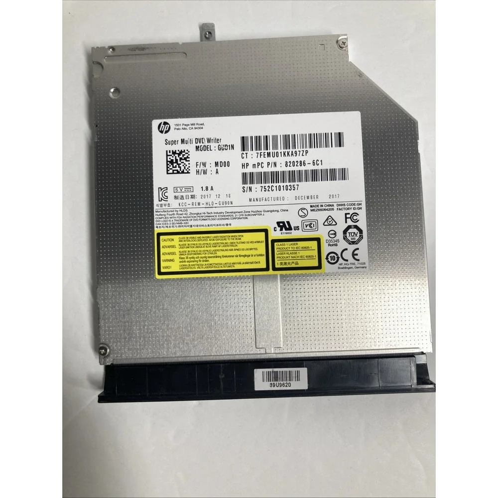 HP Laptop DVD Drive Unisex OS Black GUD1N 9.5mm Internal SATA Writer 820286-6C1